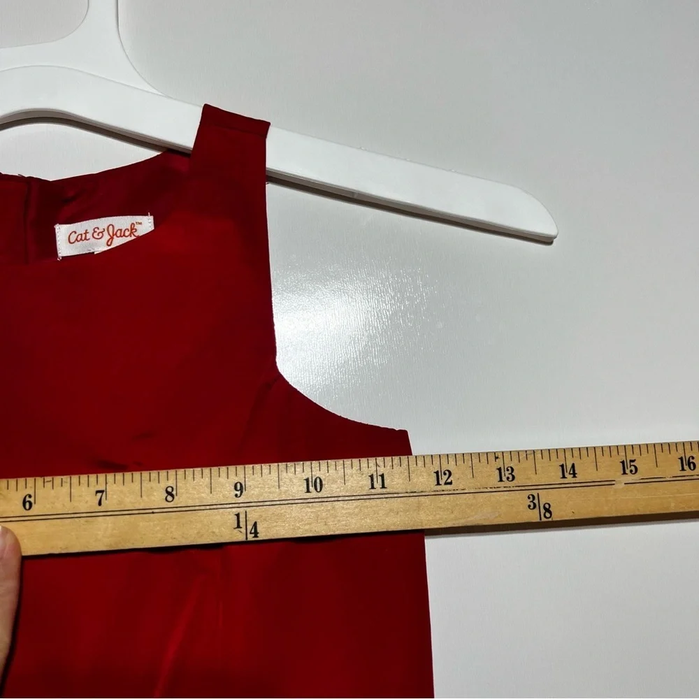 NWT Cat & Jack Red Sleeveless Party Dress for Girls- XS 4/5